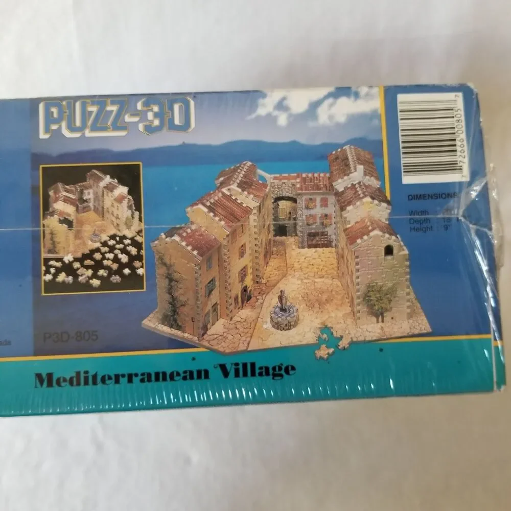 Wrebbit Puzz-3D Mediterranean Village 880pc puzzle new in box
